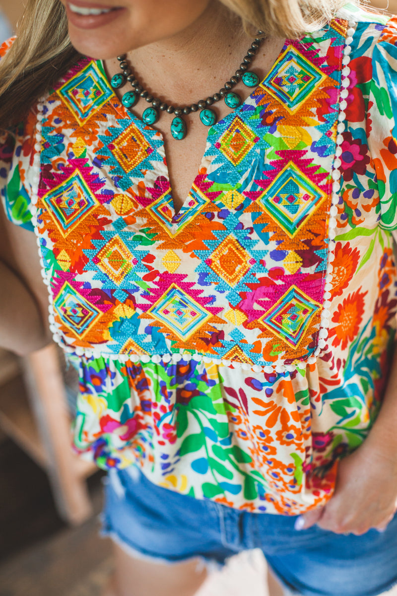 FIESTA EMBROIDERED PANTS - The Fort